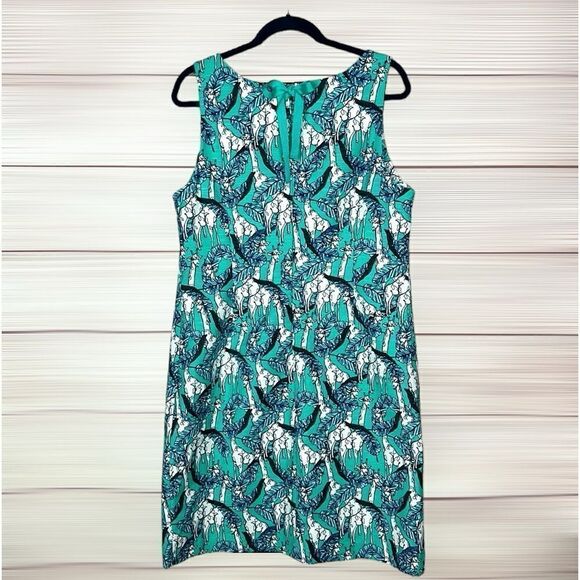 NWOT Talbots Giraffe Jungle Print Cotton Sleeveless Shift Dress 12 - Picture 6 of 13